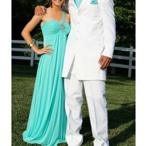 Turquoise Long Prom Dress